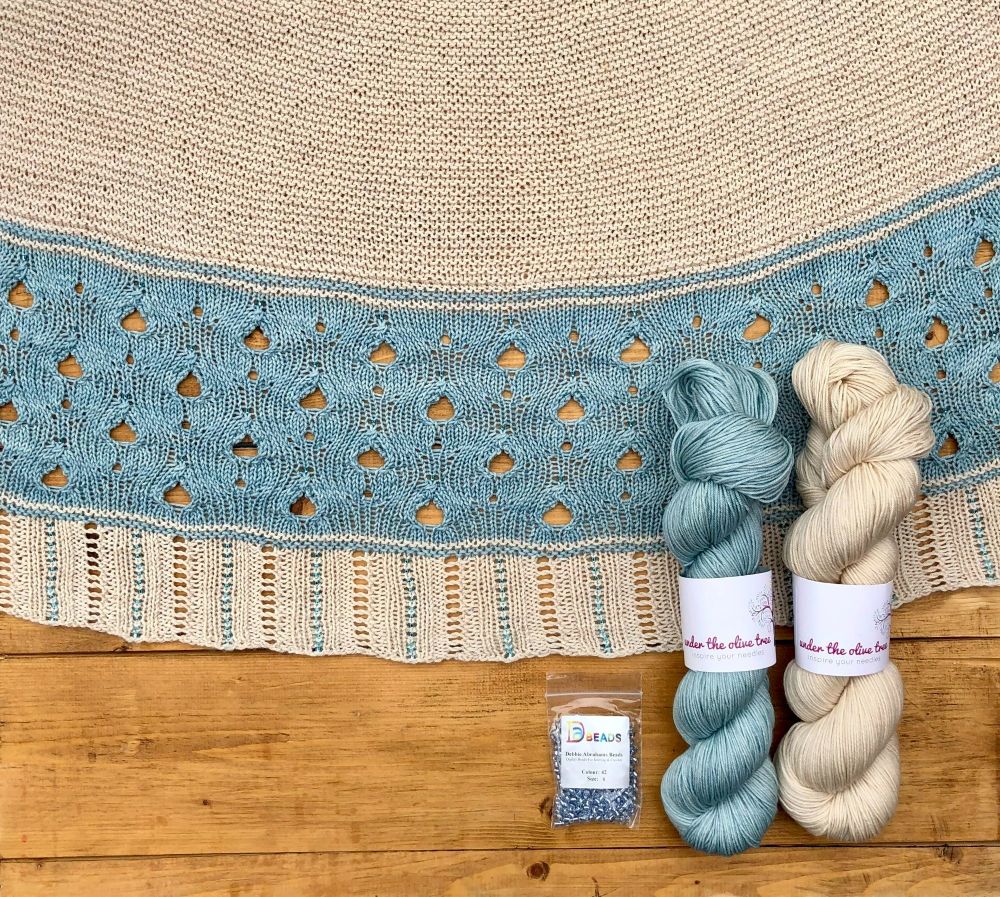 Shawl Knitting Kit with Beads - Summer Rain