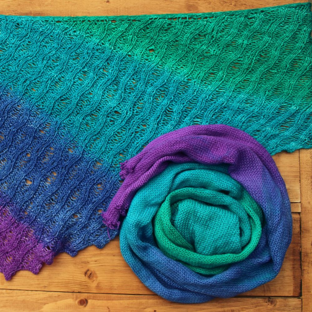 One Skein Shawl Knitting Kit - Upstream (Choose Your Yarn)