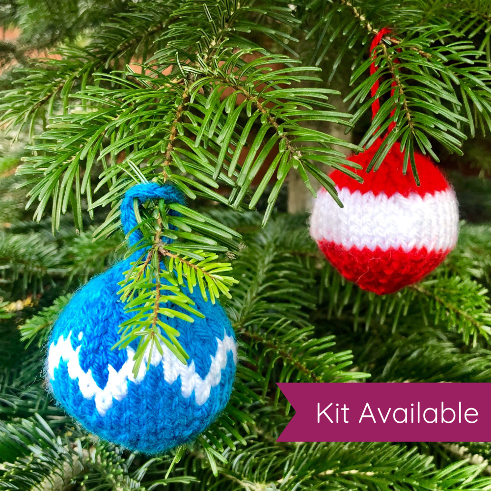 Knitted Christmas Tree Baubles - PDF Knitting Pattern
