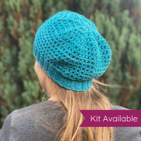 Hat Knitting Pattern for Double Knit Yarn - Waffly Versatile Hat