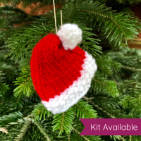 Mini Knitted Santa Hat - PDF Knitting Pattern