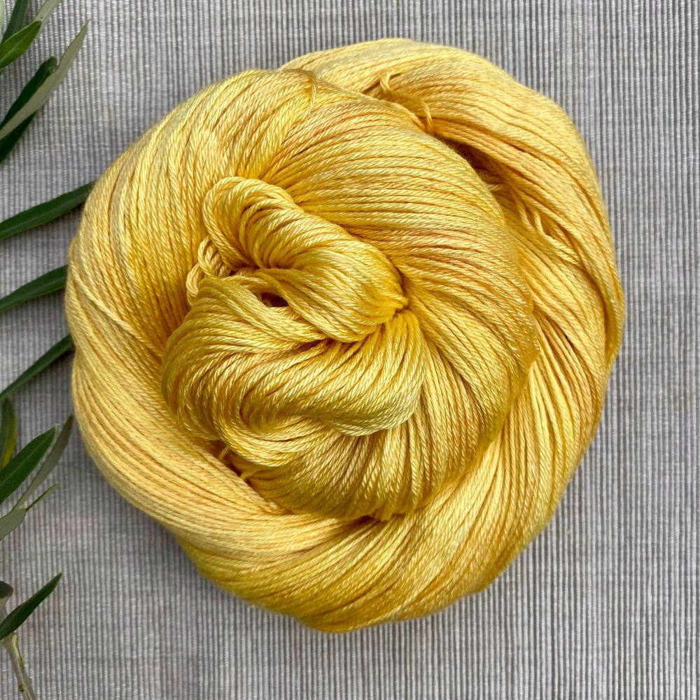 Hand Dyed Merino and Silk Yarn - Yellow
