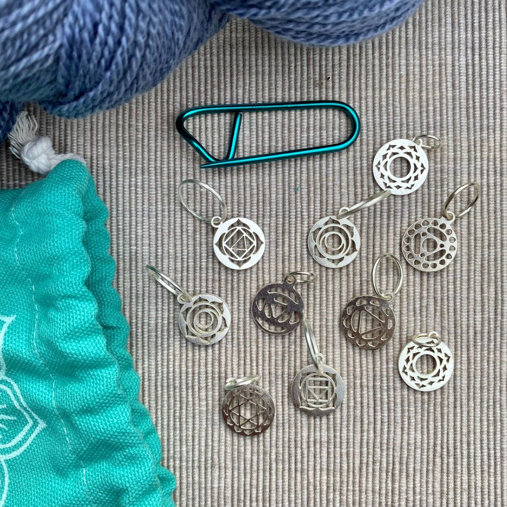 KnitPro Midful Collection - Sterling Silver Plated Chakra Stitch Markers