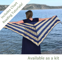 2 Colour Shawl Knitting Pattern for Double Knit Yarn - Includes Chart Reading Tutorials - Dappled Days Shawl