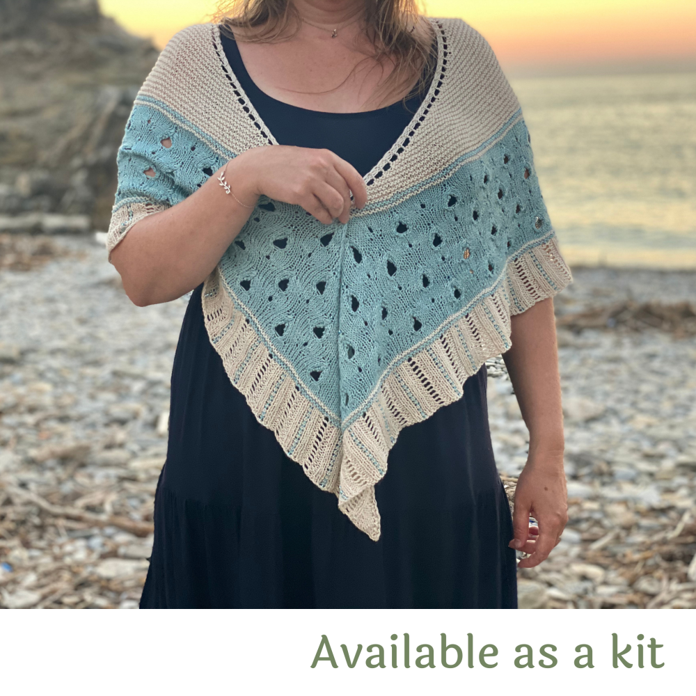 Shawl Knitting Pattern with Beads - Summer Rain Shawl