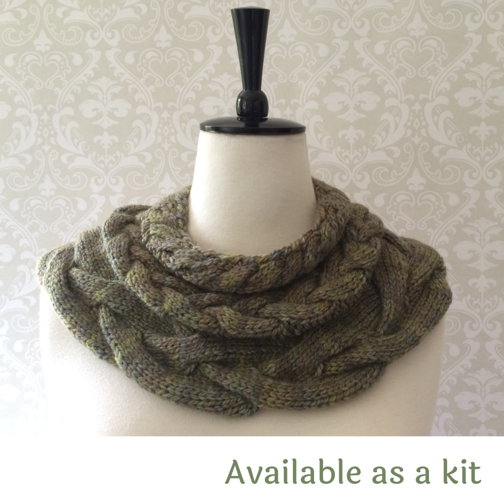 Cabled Cowl Knitting Pattern for Chunky Yarn - Three Seas Cowl