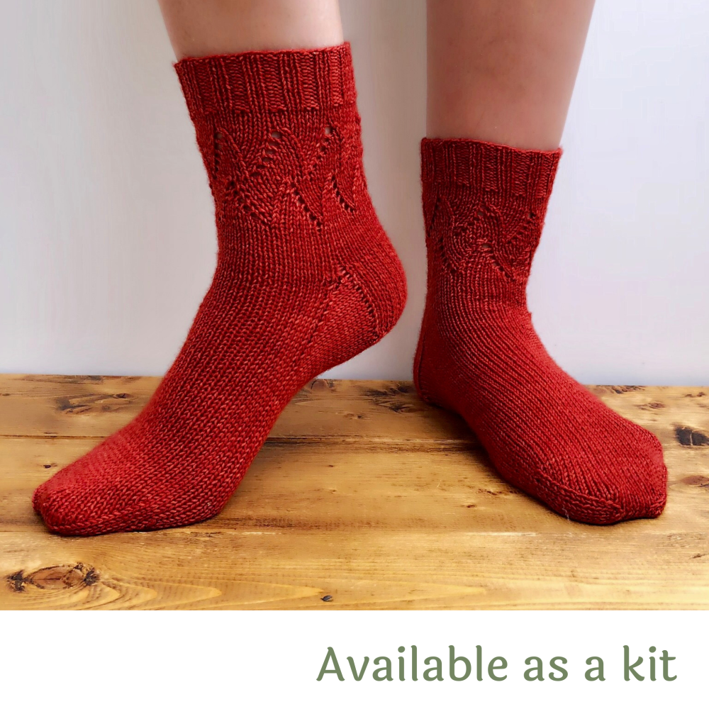 Dancing Flame Socks - PDF Knitting Pattern