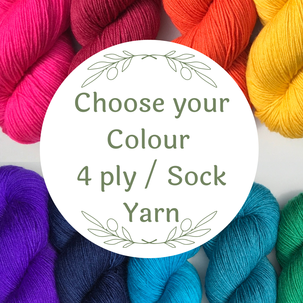 4 ply / Sock Yarn - Dyed to Order. Choose Your Base and Colour