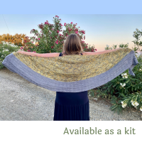 2 Colour 4 ply Shawl Knitting Pattern - Record Collector Shawl