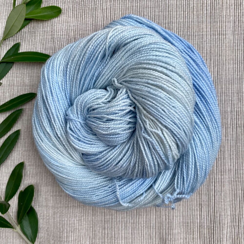 Sparkle Sock / 4 ply Yarn - Glacier (Dyed to Order)