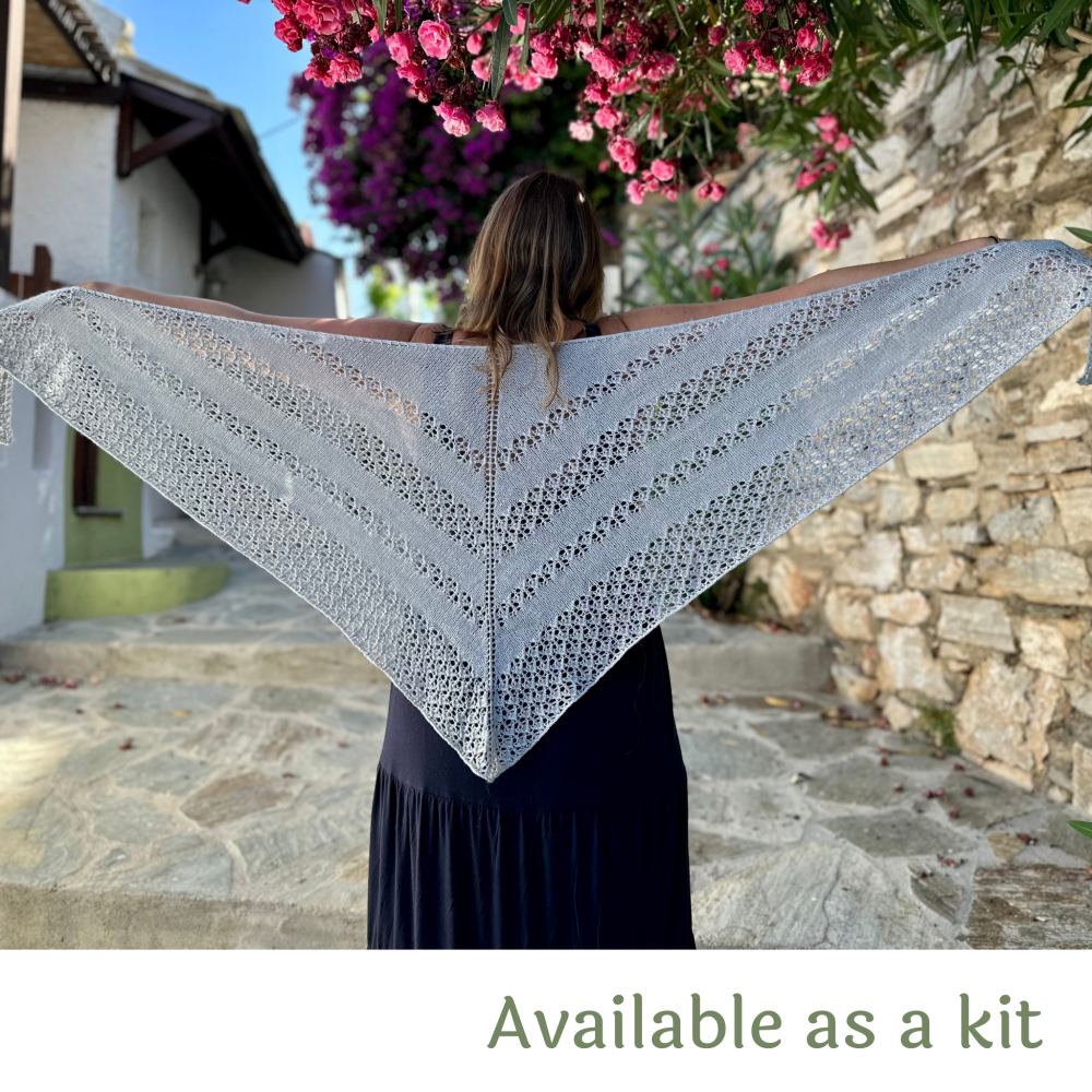 Lace and Bead Shawl Knitting Pattern - The Moon and the Sky Shawl