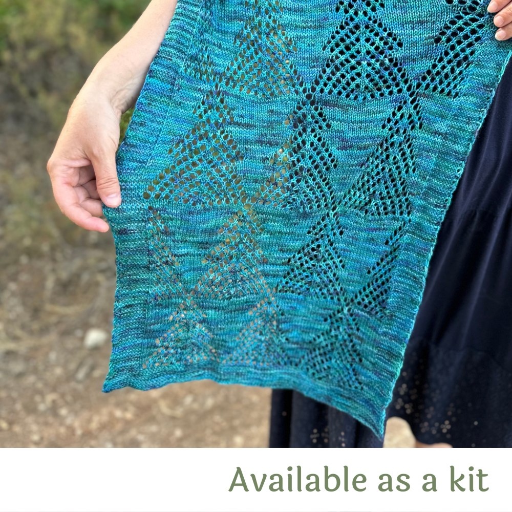 Large Wrap Knitting Pattern - Enchanted Forest (Uses 2 Skeins of 4ply Yarn 
