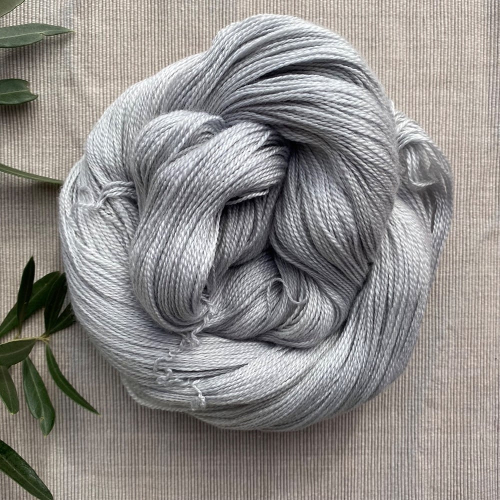 Ghost - Light Grey Merino and Silk Lace Yarn