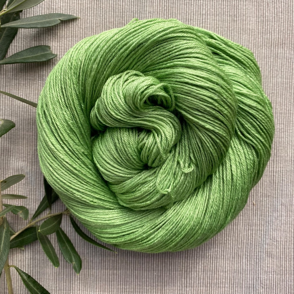 4 ply Silk and Merino Yarn - Dark Spring Green