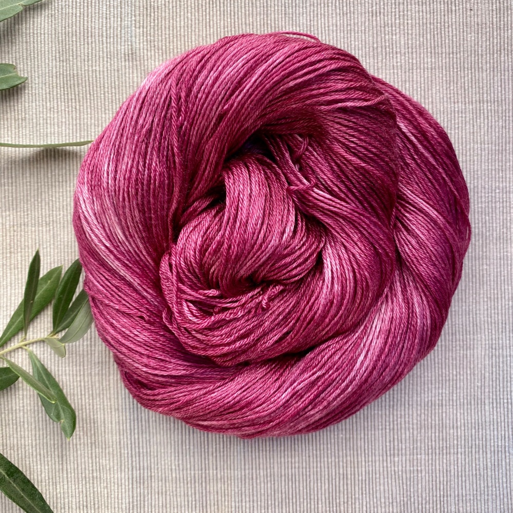 4 ply Silk and Merino Yarn - Dark Desert Rose