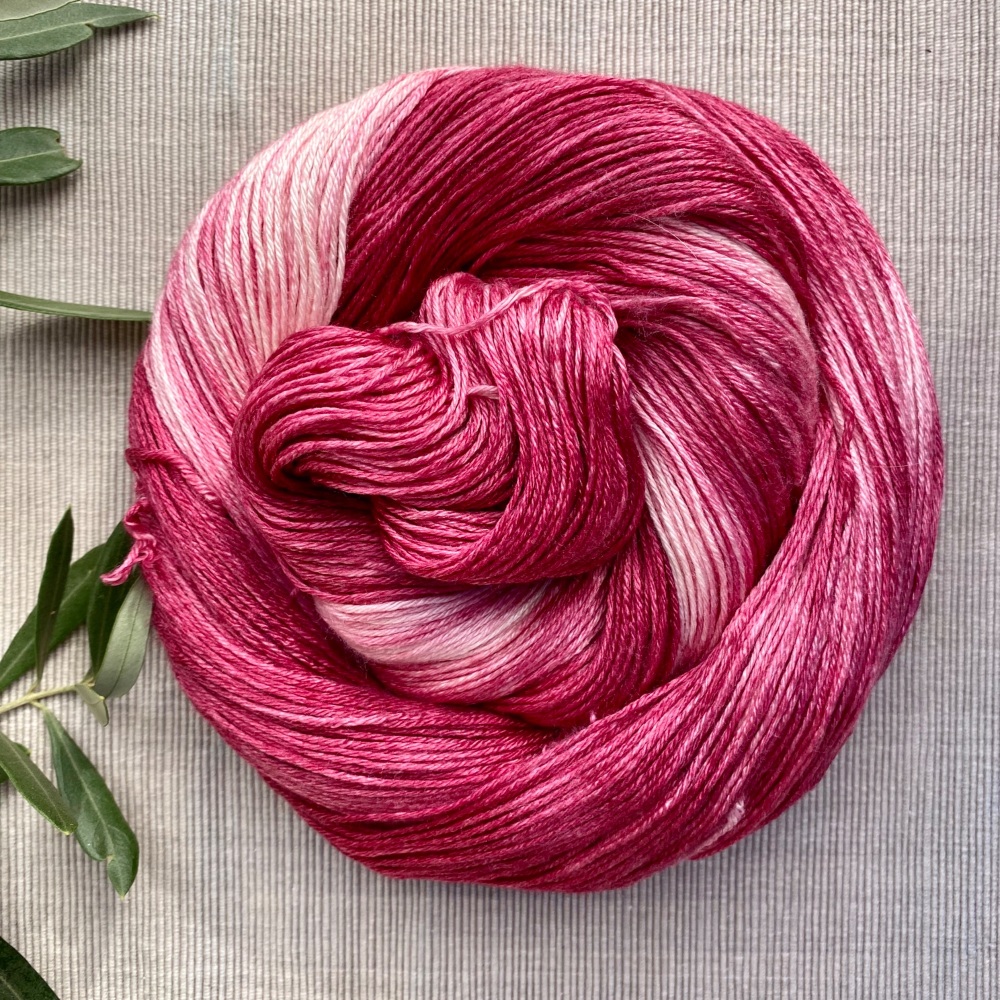 4 ply Silk and Merino Yarn - Snow Rose