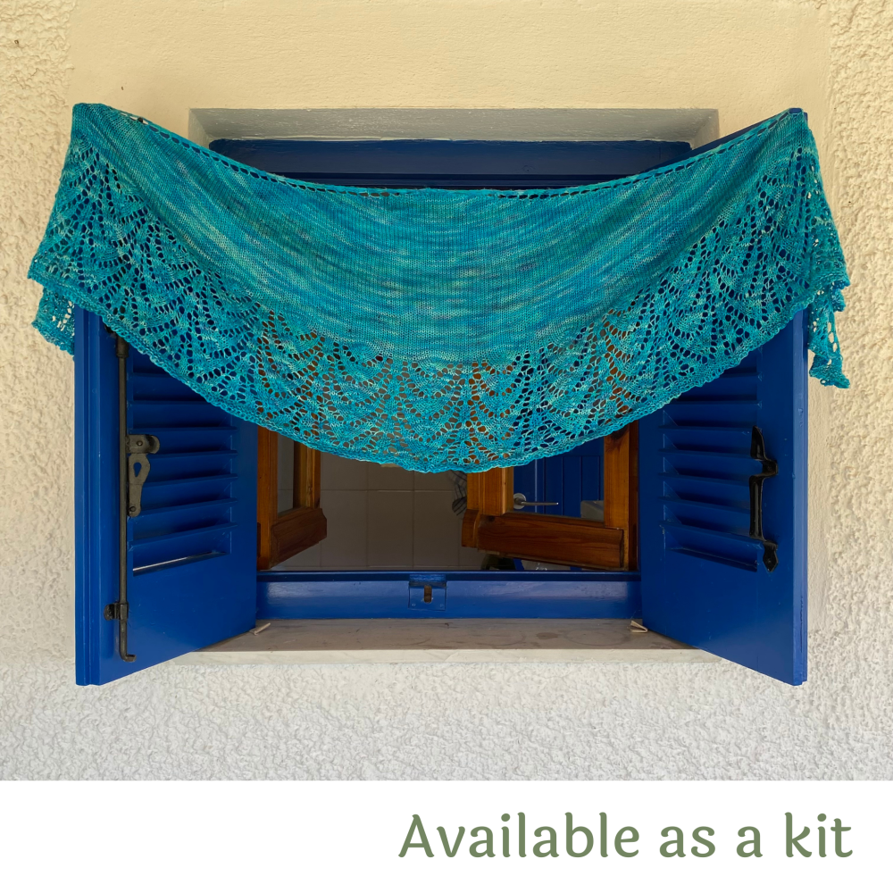 One Skein Shawl Knitting Pattern - Aegean Waters