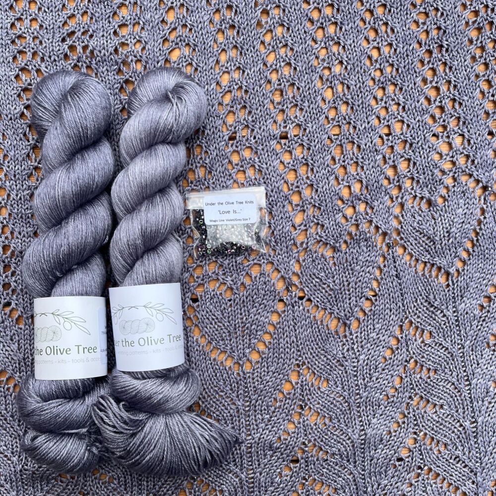 Shawl Knitting Kit with Beads - Love Is...