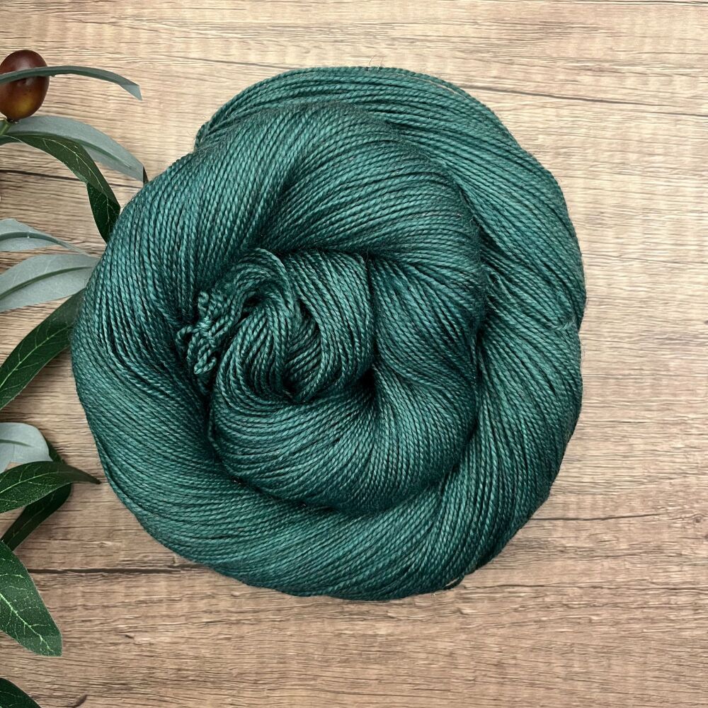 New! Bronze Sparkle Sock / 4 ply Yarn - Dark Forest Sparkle