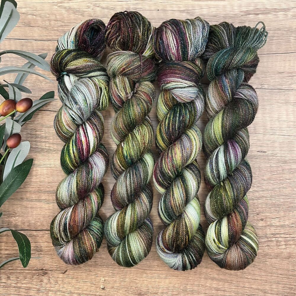 *Limited Edition* Gold Sparkle Sock / 4 ply Yarn - Forest Fairies