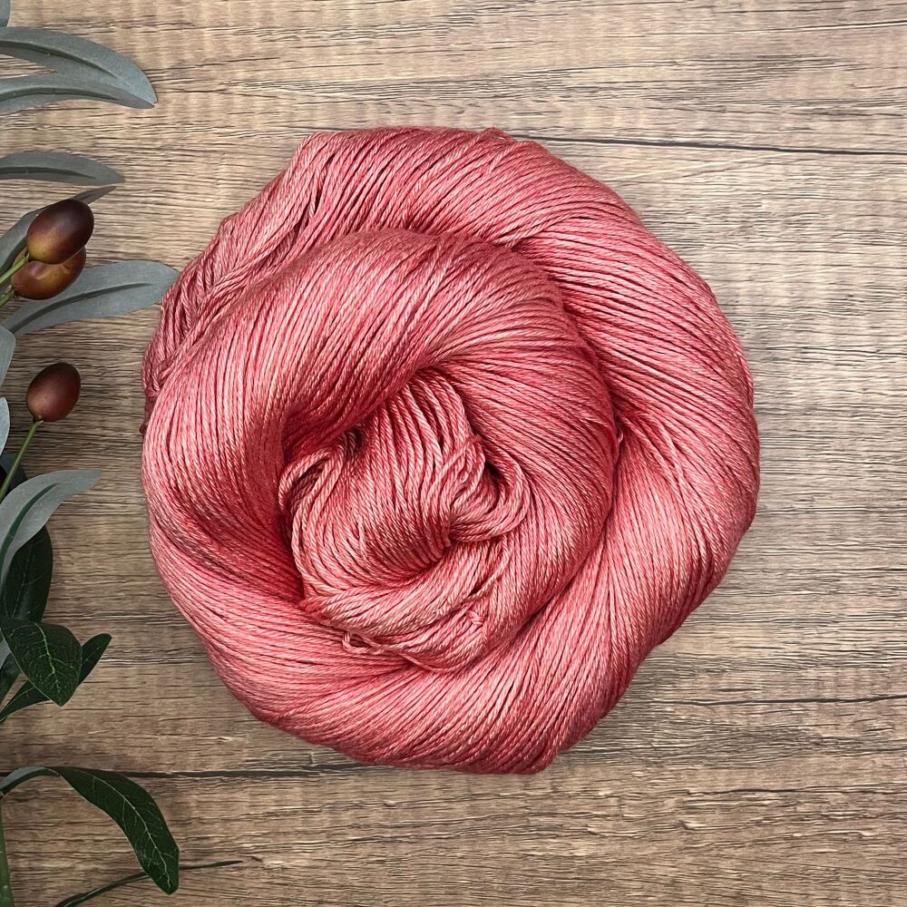 *One of a Kind* 4 ply Silk and Merino Yarn - Coral Charm