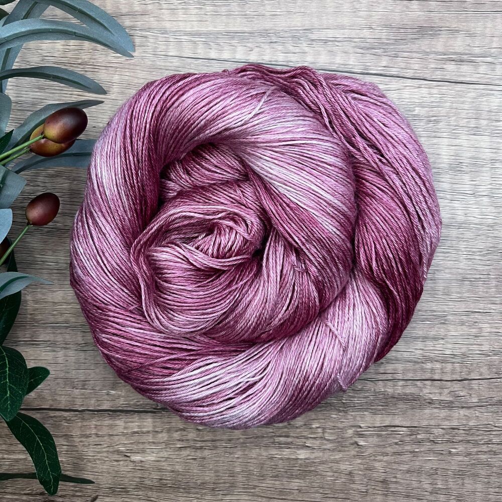 *One of a kind* 4 ply Silk and Merino Yarn - Dark Magnolia