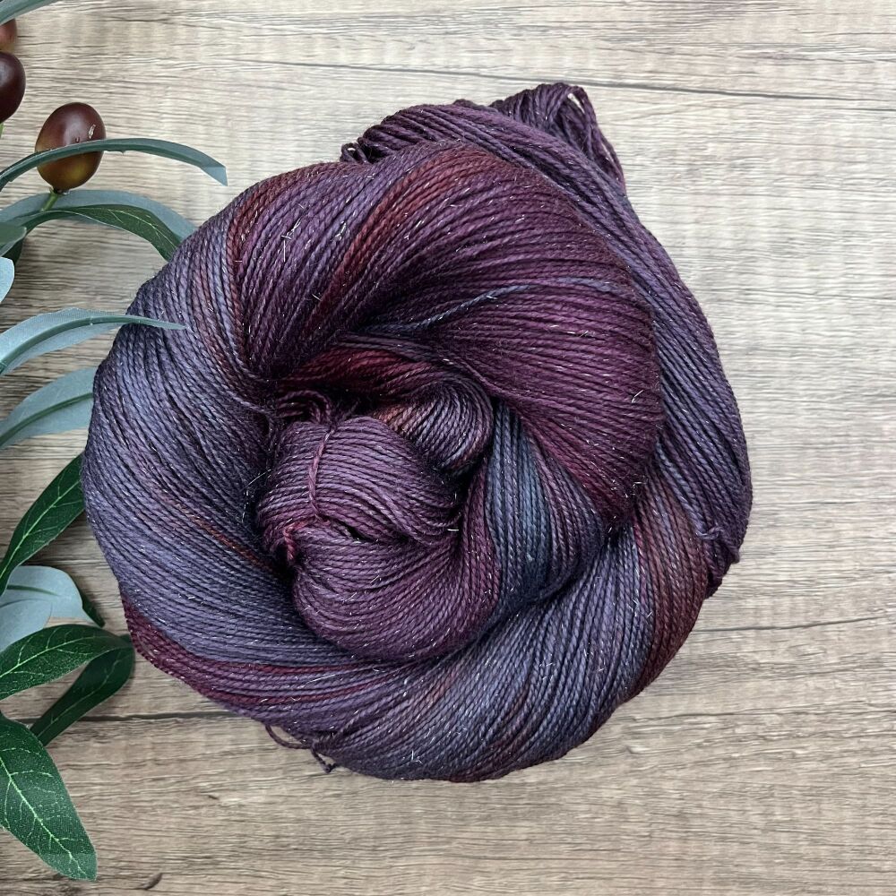 *One of a Kind* Silver Sparkle Sock / 4 ply Yarn - Stargaze