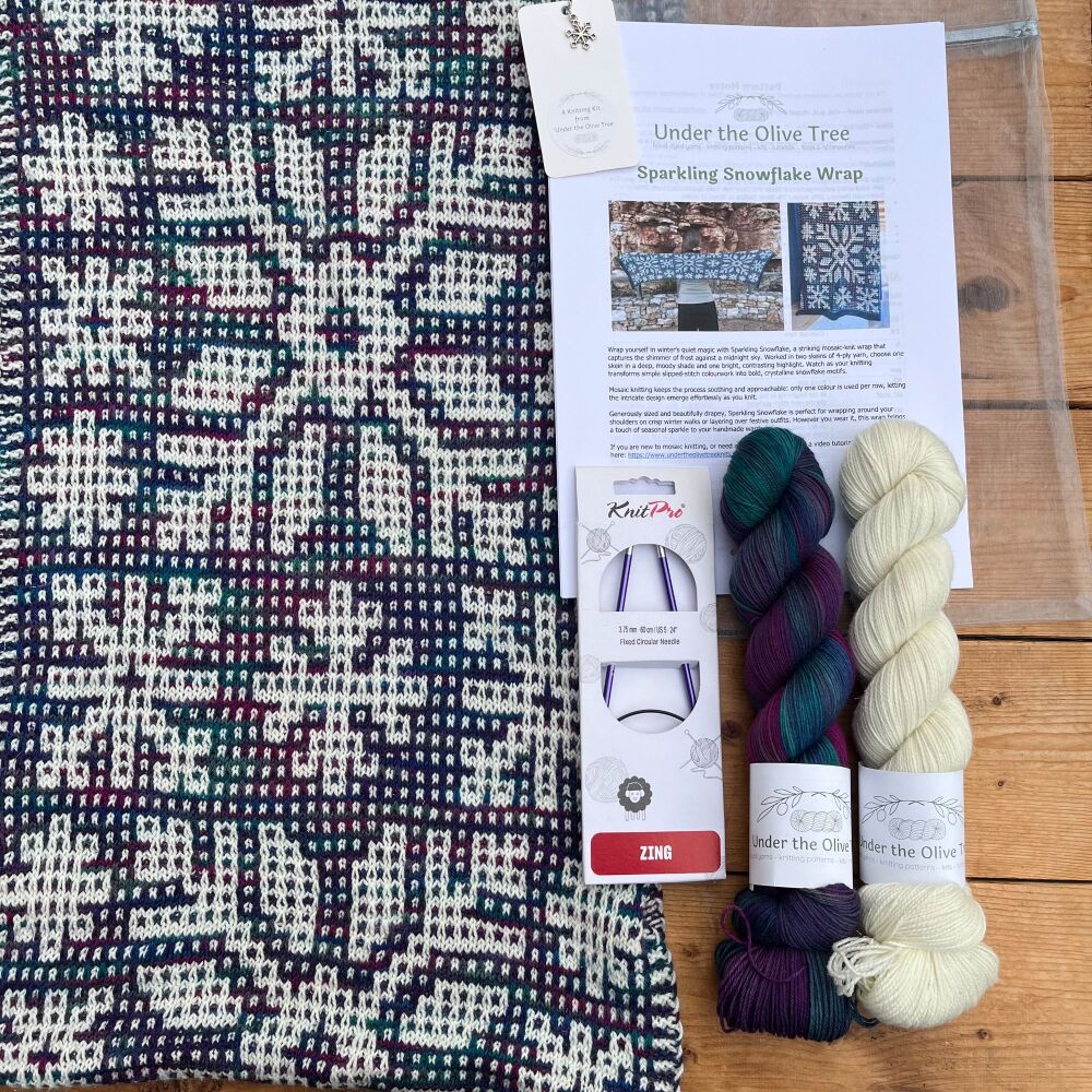 Wrap Knitting Kit - Sparkling Snowflake