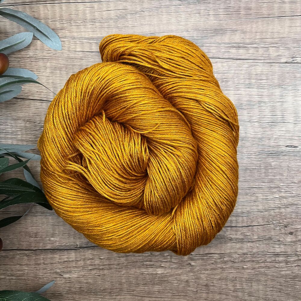 4 ply Silk and Merino Yarn - Bronze Gold