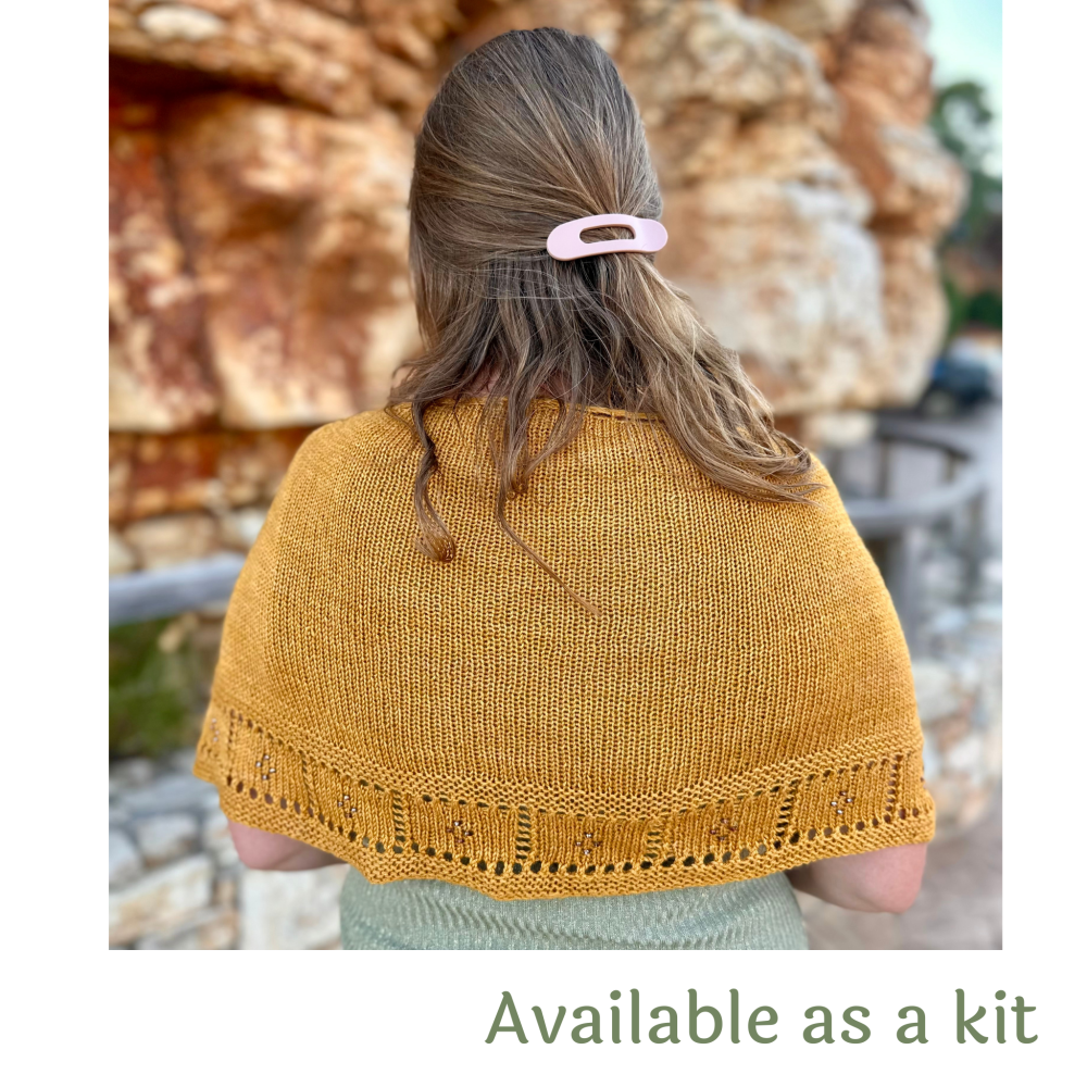 One Skein Shawl Knitting Pattern with Beads - Golden Touch