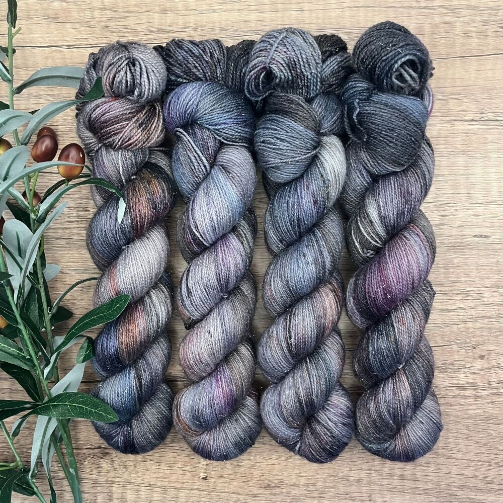 *New* Silver Sparkle Sock / 4 ply Yarn - Urban Legend