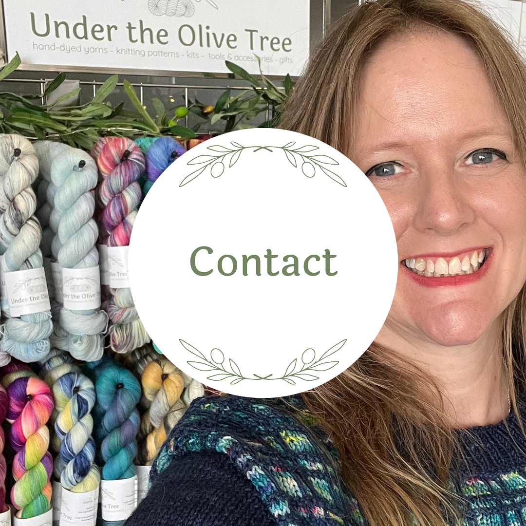 Image shows Jem Arrowsmith, owner of Under the Olive Tree Knits