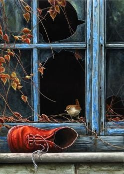 Red Boot And Wren - Limited Edition Print By Jeremy Paul