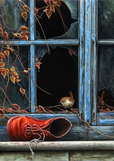 Red Boot And Wren - Limited Edition Art Print By Jeremy Paul