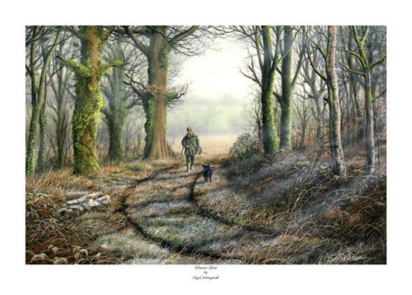 Winter Mist - Game Shooting - Limited Edition Art Print by Nigel Artingstal