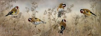 Winter Charm - Goldfinches - Limited Edition Print By Nigel Artingstall