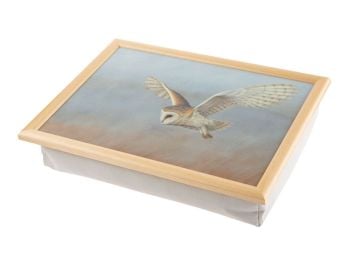 Barn Owl - Lap Tray With Cushion Framed By Robert E Fuller