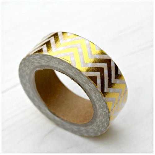 Gold Foil Chevron Washi Tape