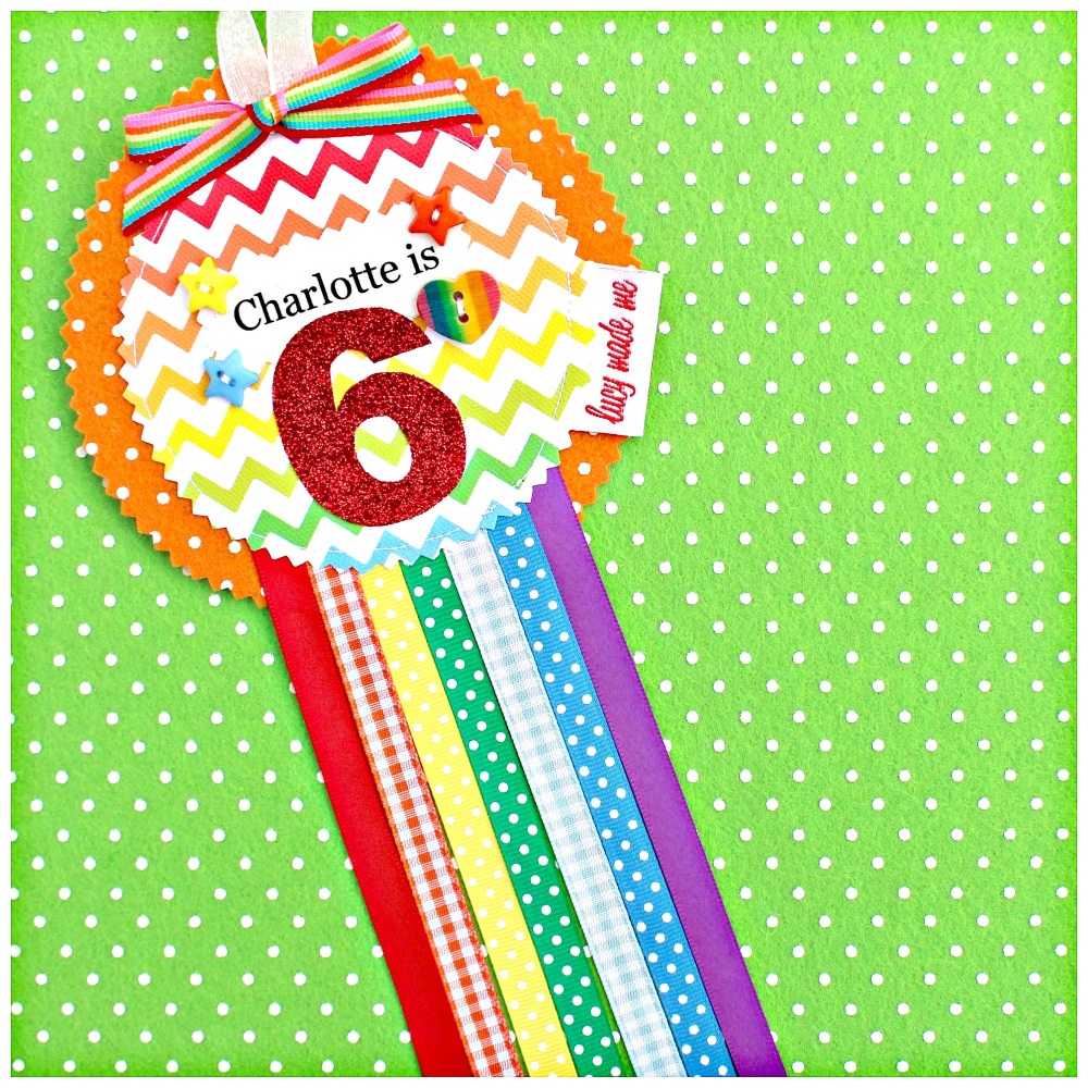 Rainbow Chevron Rosette Badge