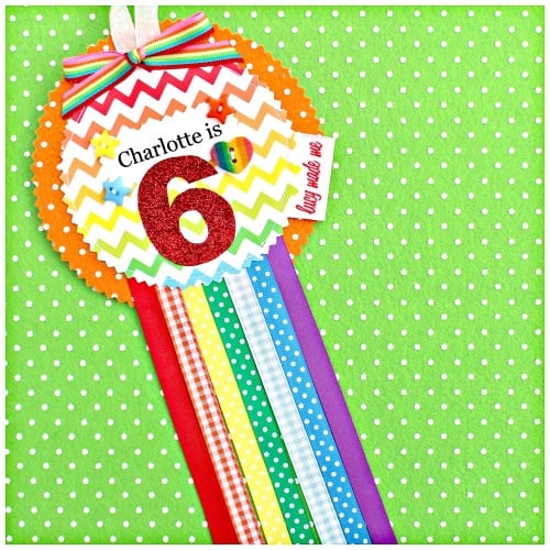 Rainbow Chevron Rosette Badge