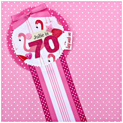 Flamingo Rosette Badge