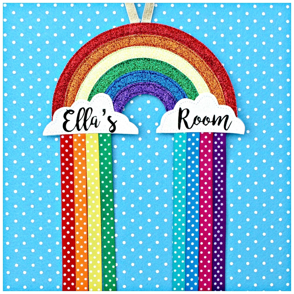 Personalised Glitter Rainbow Door Sign