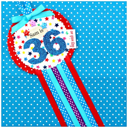 Rainbow Star Rosette Badge