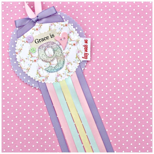 Unicorn Mini Faces Rosette Badge