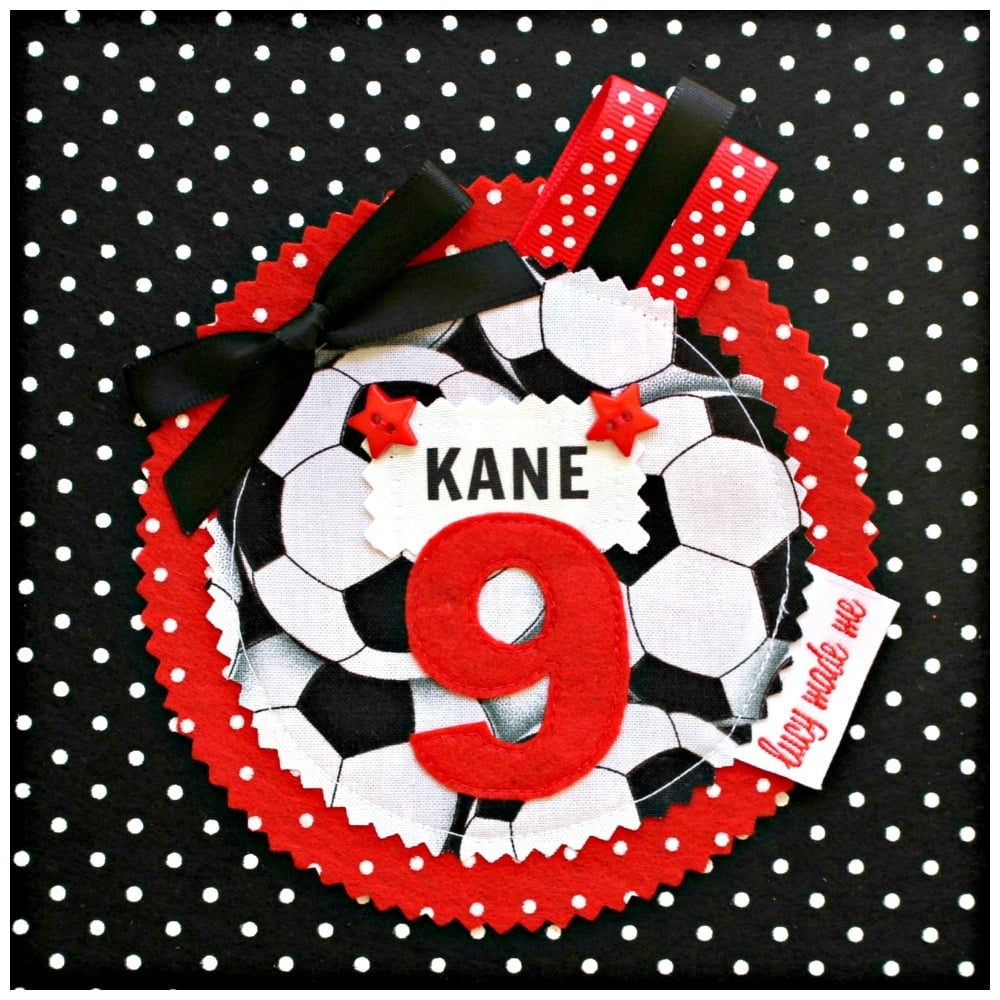 Football Rosette Badge - 15% off until midnight tonight (discount already a