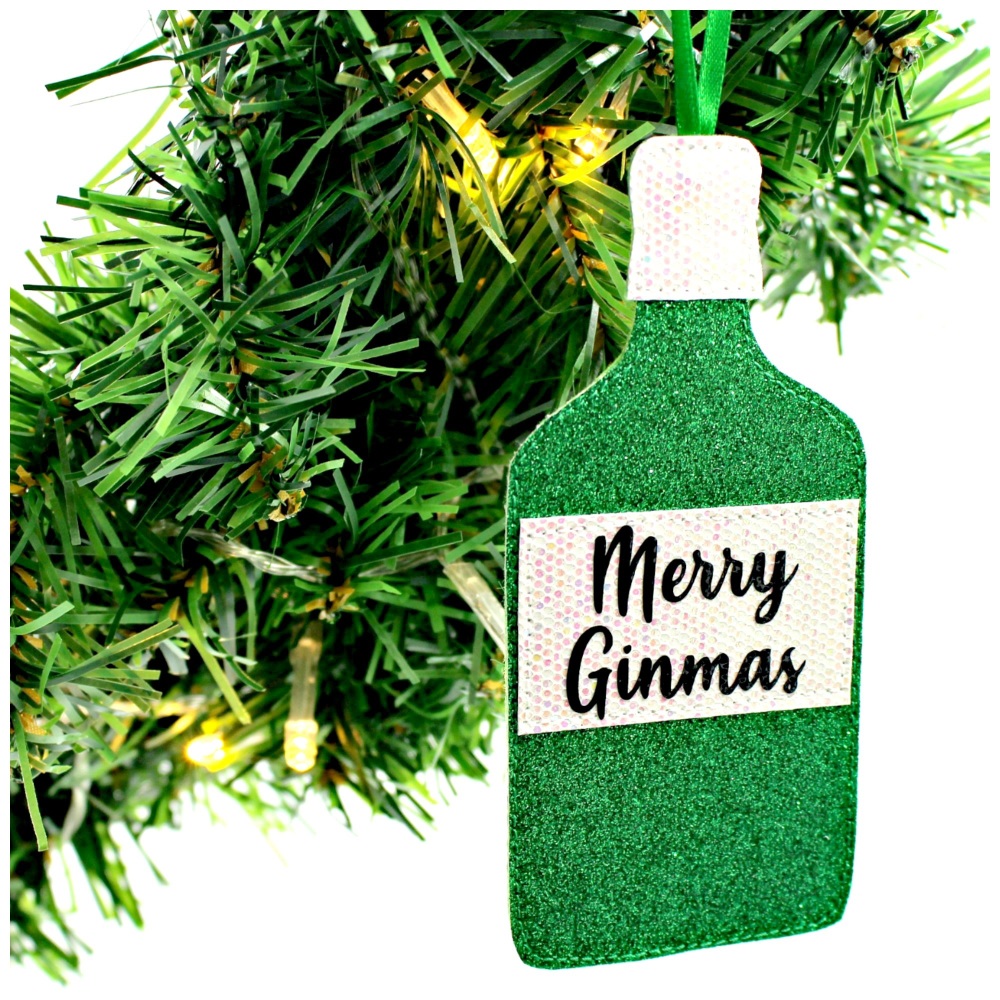 Merry Ginmas Gin Bottle Decoration