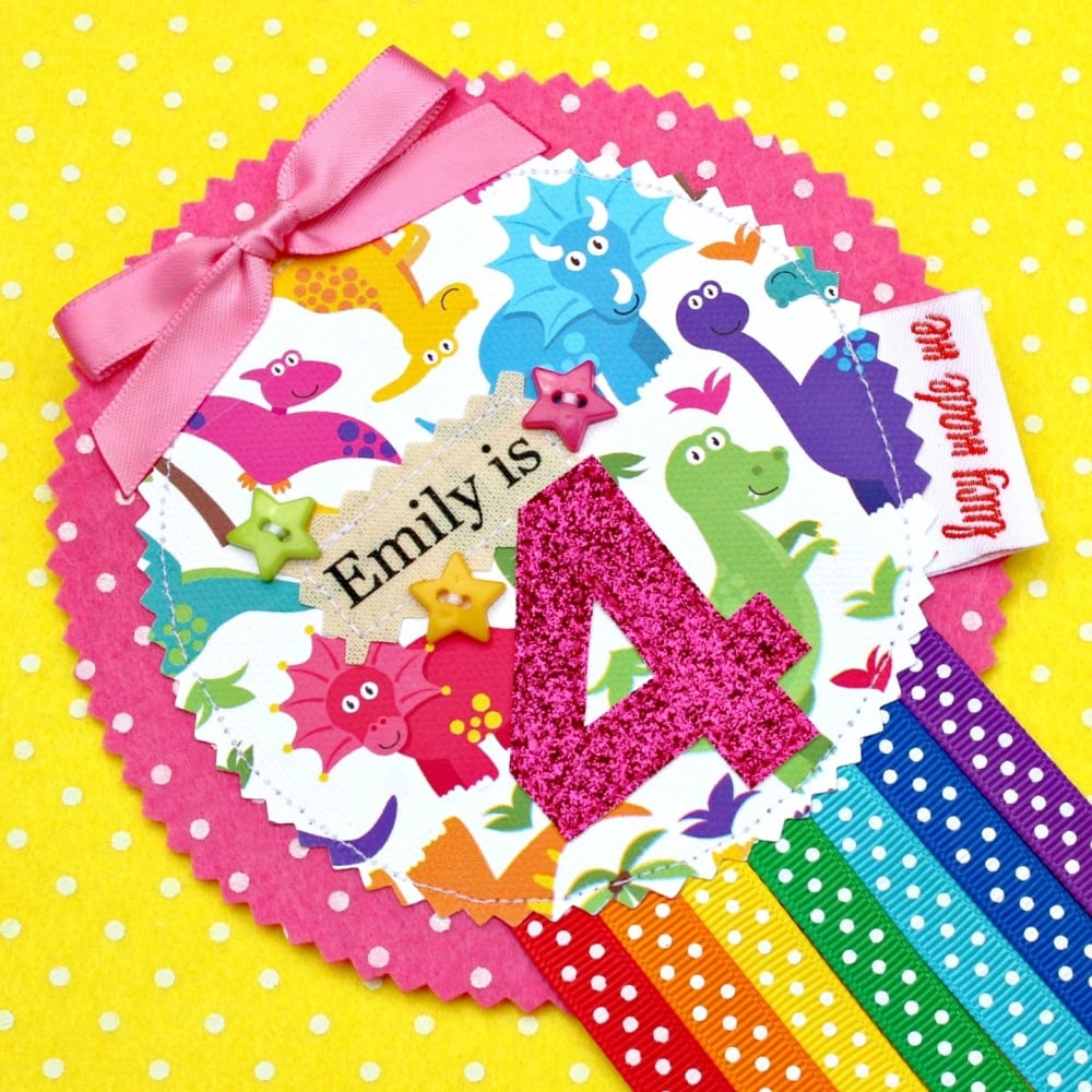Dinosaur Rainbow Badge £8.00-£12.00