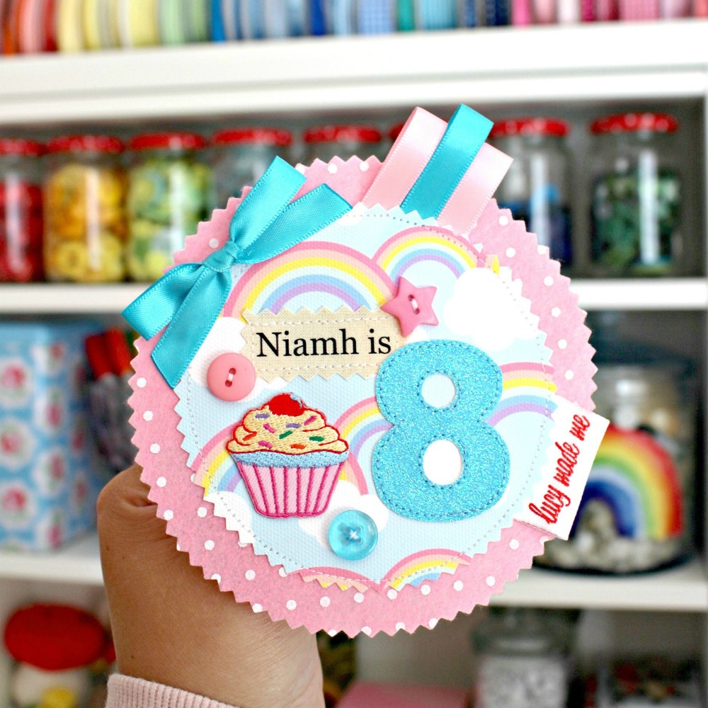 Rainbow Cupcake Badge £10.00-£12.00