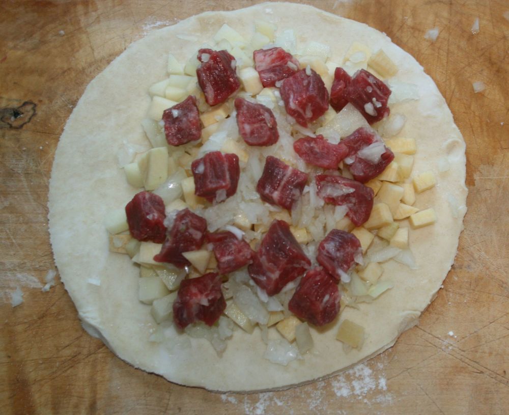 home made pasty from over the top cornish pasties