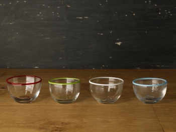 Glass Coloured Rim Bowl